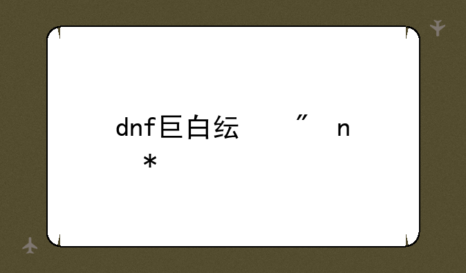 dnf巨白纯刷图加点