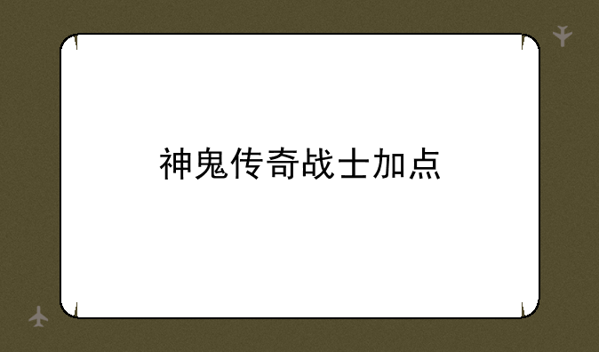 神鬼传奇战士加点