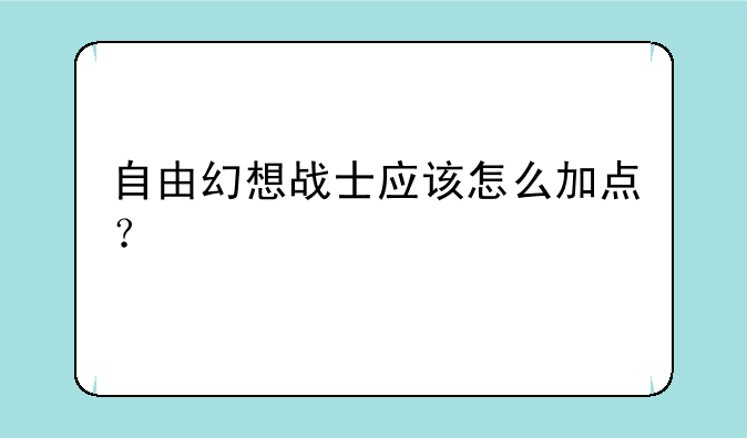 自由幻想战士应该怎么加点？