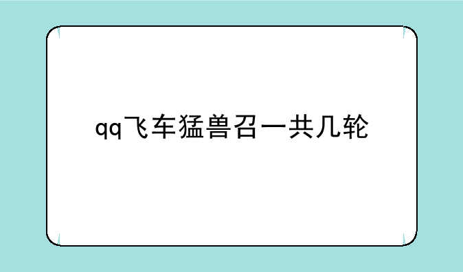 qq飞车猛兽召一共几轮