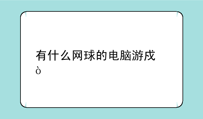 有什么网球的电脑游戏？