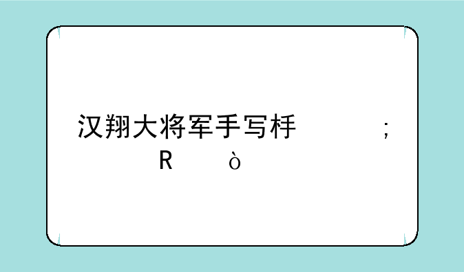 汉翔大将军手写板怎样用？