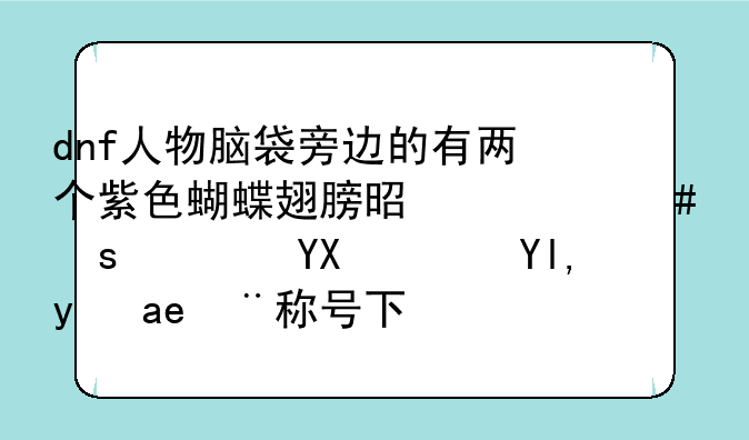 dnf人物脑袋旁边的有两个紫色蝴蝶翅膀是什么东西啊？就是在称号下边