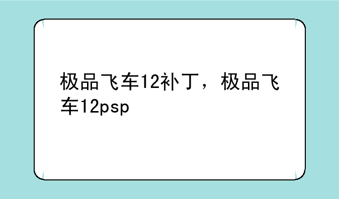极品飞车12补丁，极品飞车12psp