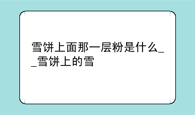 雪饼上面那一层粉是什么__雪饼上的雪